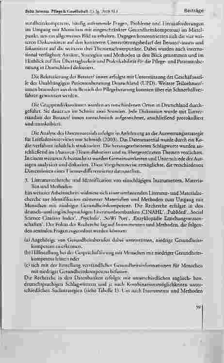 Vorschauseite 5: Stärkung der Gesundheitskompetenz Entwickiung einer Materiaiund Methodensammlung für die Pfiegeund Patientenberatung