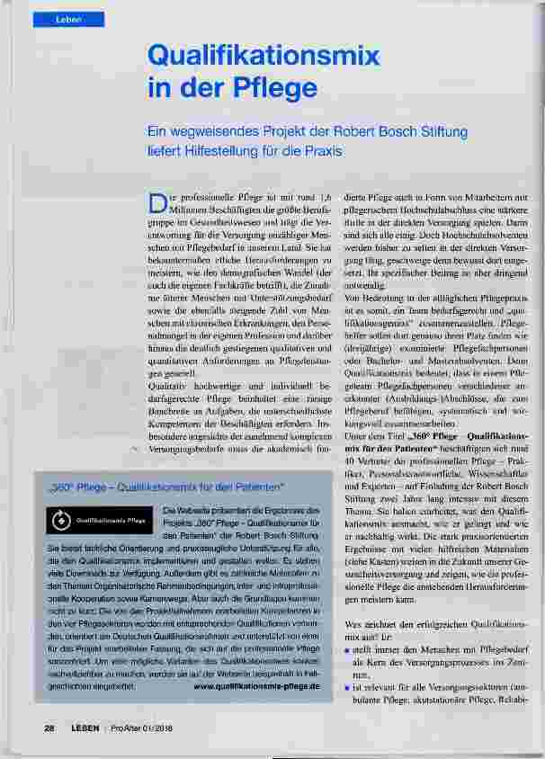 Vorschauseite 1: Qualifikationsmix in der Pflege