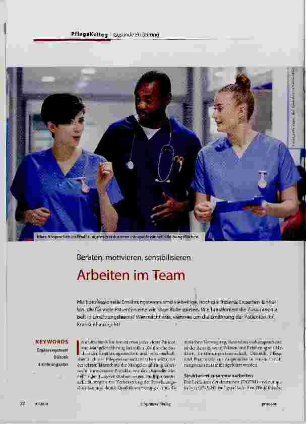 Vorschauseite 1: Beraten, motivieren, sensibilisieren Arbeiten im Team