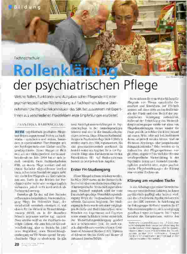 Vorschauseite 1: Rollenklärung der psychiatrischen Pflege
