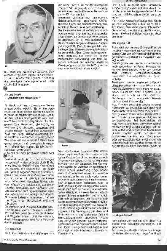 Vorschauseite 3: Alt-krank-abgeschlossen? Konsequenzen einer inhumanen Gesellschaft in der Krankenpflege