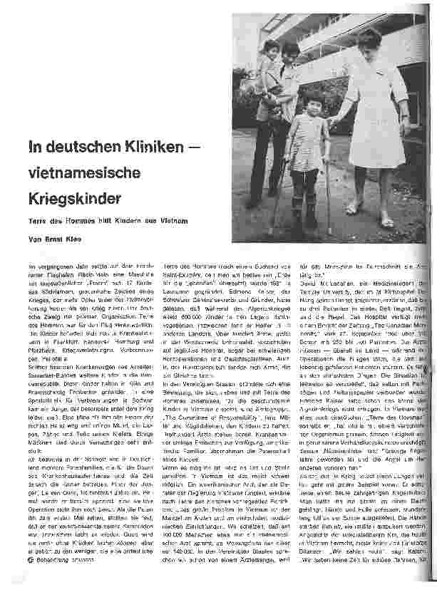 Vorschauseite 1: In deutschen Klinikenvietnamesische Kriegskinder Terre des Hommes hilft Kindern aus Vietnam