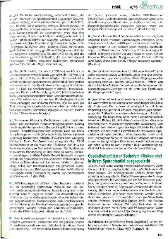 Vorschauseite 3: Beschäftigung sichern mit integrierten Strukturen Positionen der DKG zur Weiterentwicklung im Gesundheitswesen