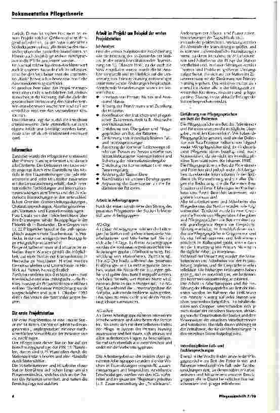 Vorschauseite 3: Primary Nursing im Evangelischen Amalie Sieveking-Krankenhaus e. V. Ein Erfahrungsbericht nach zwei Jahren Projektarbeit