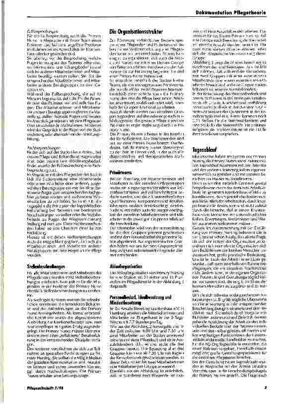 Vorschauseite 4: Primary Nursing im Evangelischen Amalie Sieveking-Krankenhaus e. V. Ein Erfahrungsbericht nach zwei Jahren Projektarbeit