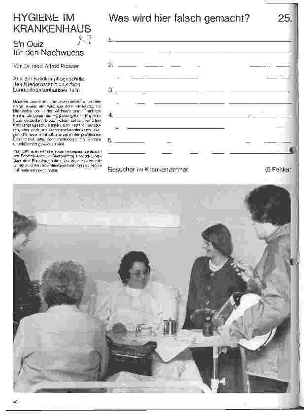 Vorschauseite 1: Hygiene im Krankenhaus Ein Quiz für den Nachwuchs