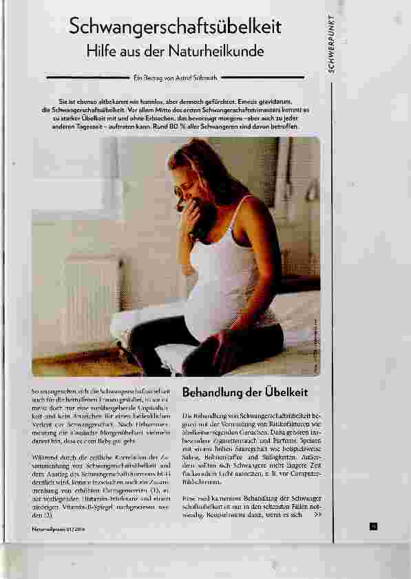 Vorschauseite 1: Schwangerschaftsübelkeit Hilfe aus der Naturheilkunde