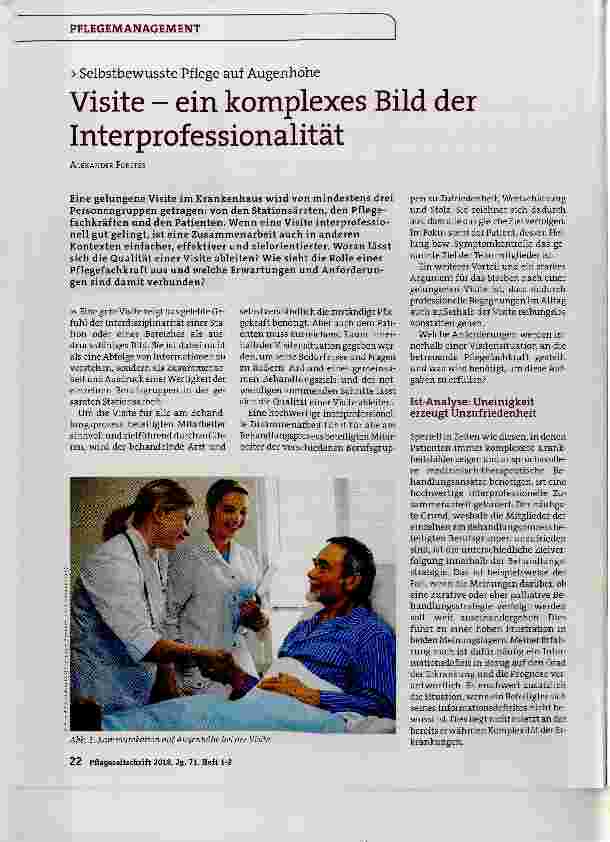 Vorschauseite 1: Visite ein komplexes Bild der Interprofessionalität