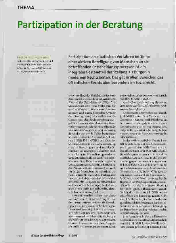 Vorschauseite 1: Partizipation in der Beratung