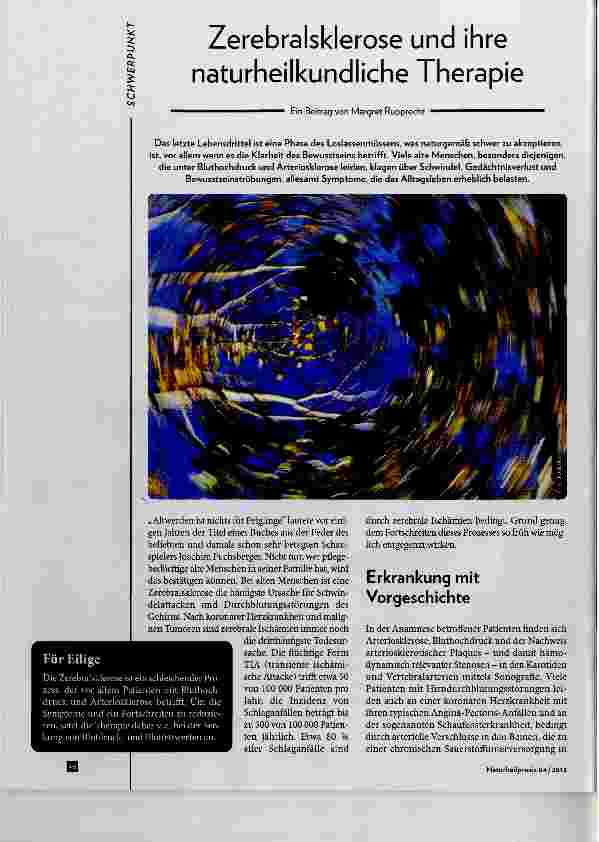 Vorschauseite 1: Zerebralsklerose und ihre naturheilkundliche Therapie