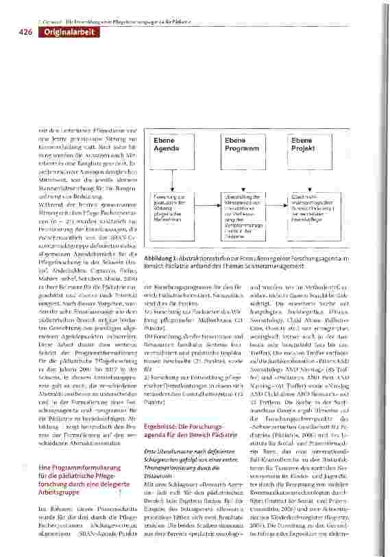 Vorschauseite 4: Die Entwicklung einer Pflegeforschungsagenda für die Pädiatrie für die Jahre 2007 bis 2017 als Teil der nationalen «Swiss Research Agenda for Nursing»