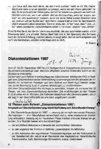 Vorschauseite 1: Diakoniestationen 1987 12 Thesen zum Referat Diakoniestationen 1987: