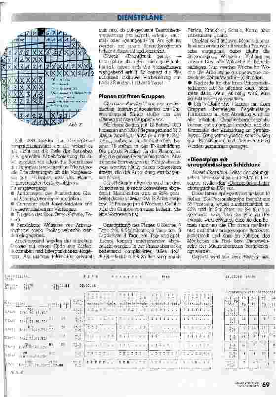 Vorschauseite 2: Geduldsspiel < Dienstplan erstellen> Fortbildungstagung 1987 der Schweizerischen Interessengruppe für Intensivpflege-Kader
