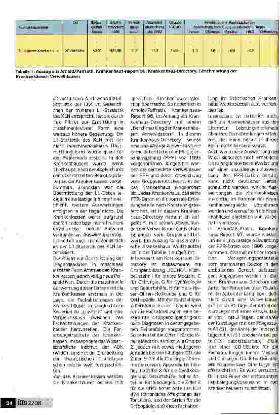 Vorschauseite 3: Der Krankenhausvergleich - Damoklesschwert oder Segen für die Krankenhäuser? Gefahrenpotential für künftige Pflegesatzverhandlungen