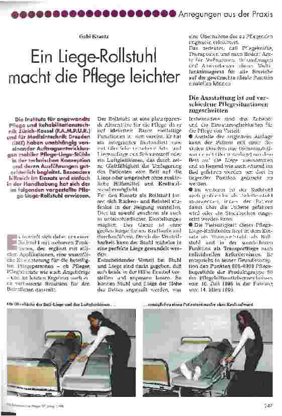 Vorschauseite 1: Ein Liege-Rollstuhl macht die Pflege leichter