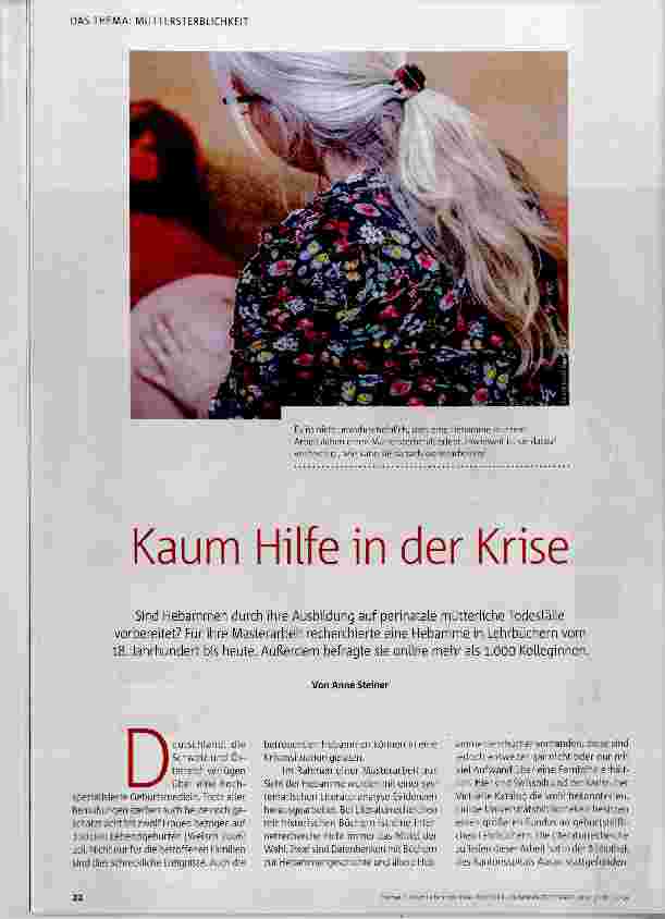 Vorschauseite 1: Kaum Hilfe in der Krise