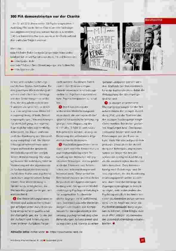 Vorschauseite 2: Reform des Psychotherapeutengesetzes: Anforderungen aus gewerkschaftlicher Sicht
