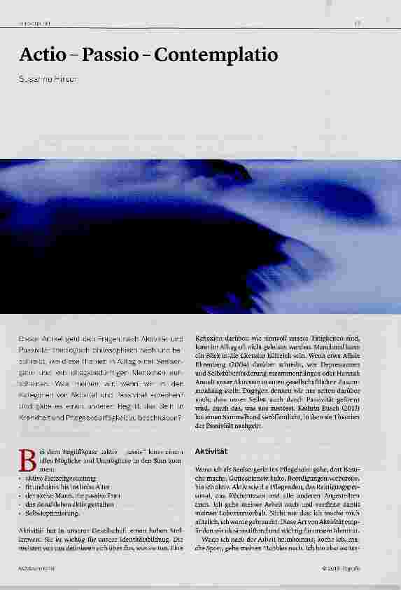 Vorschauseite 1: Actio Passio Contemplatio
