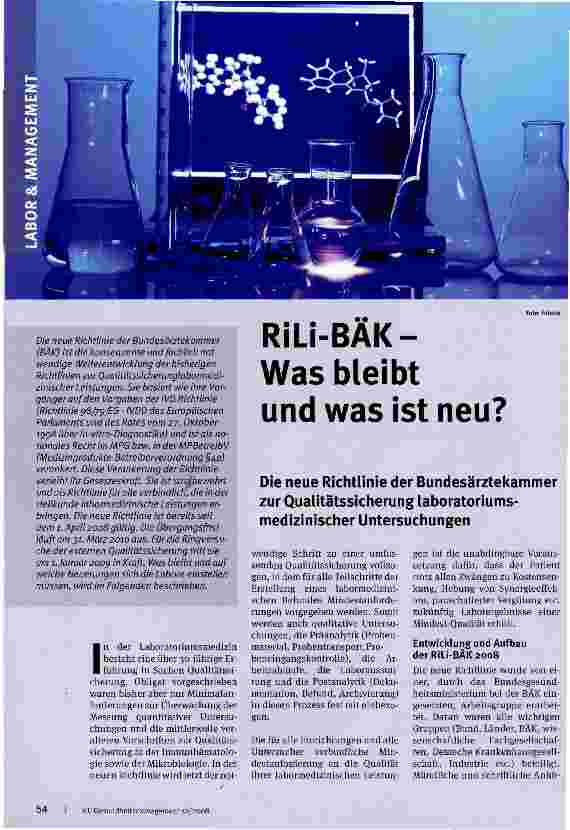 Vorschauseite 1: RiLi-BÄK-Was bleibt und was ist neu?