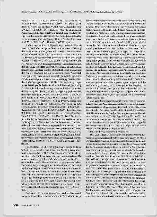 Vorschauseite 2: Abbruch eines Bewerbungsauswahlverfahrens und Fortführung mit anderen Bewerbern
