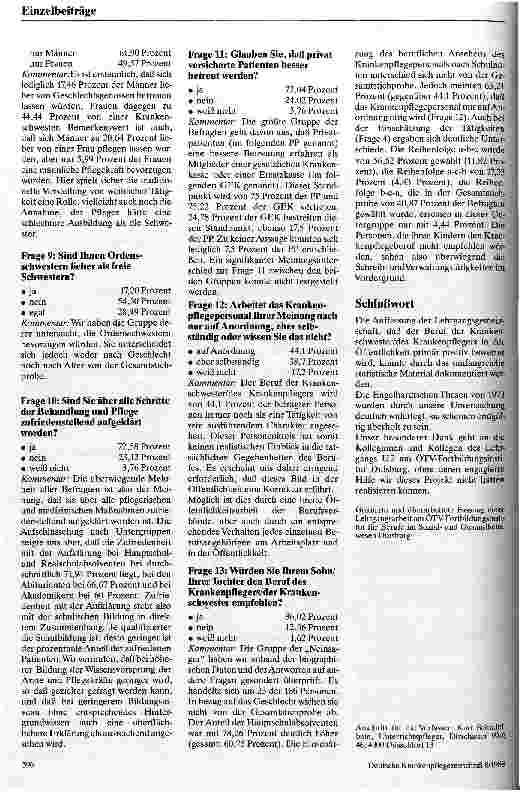 Vorschauseite 3: Empirisch-statistisches Projekt zum Image des Krankenpflegepersonals