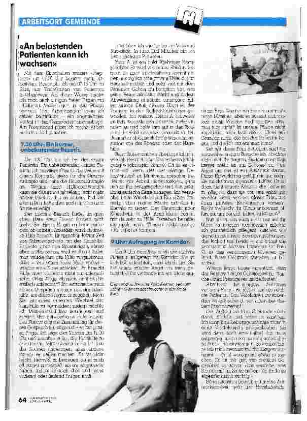 Vorschauseite 1: An belastenden Patienten kann ich wachsen Arbeitsort Gemeinde
