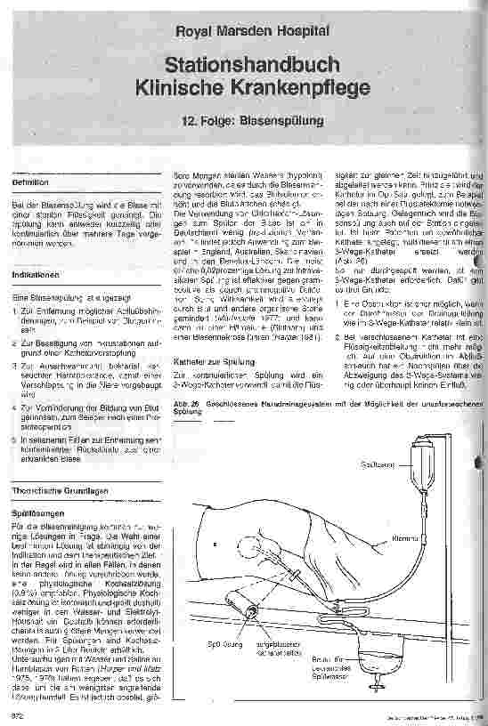 Vorschauseite 1: Stationshandbuch Klinische Krankenpflege 12. Folge: Blasenspülung