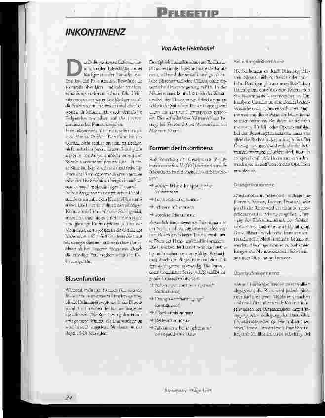 Vorschauseite 1: Pflegetip Inkontinenz