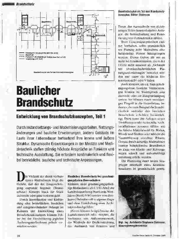 Vorschauseite 1: Baulicher BrandschutzEntwicklung von Brandschutzkonzepten, Teil 1