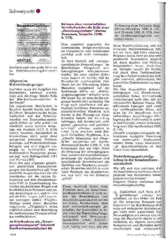 Vorschauseite 3: Vernetzung als Beitrag der Sozialarbeit im Gesundheitswesen