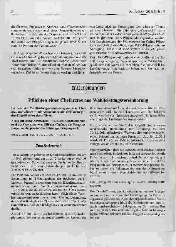 Vorschauseite 1: Pflichten eines Chefarztes aus Wahlleistungsvereinbarung