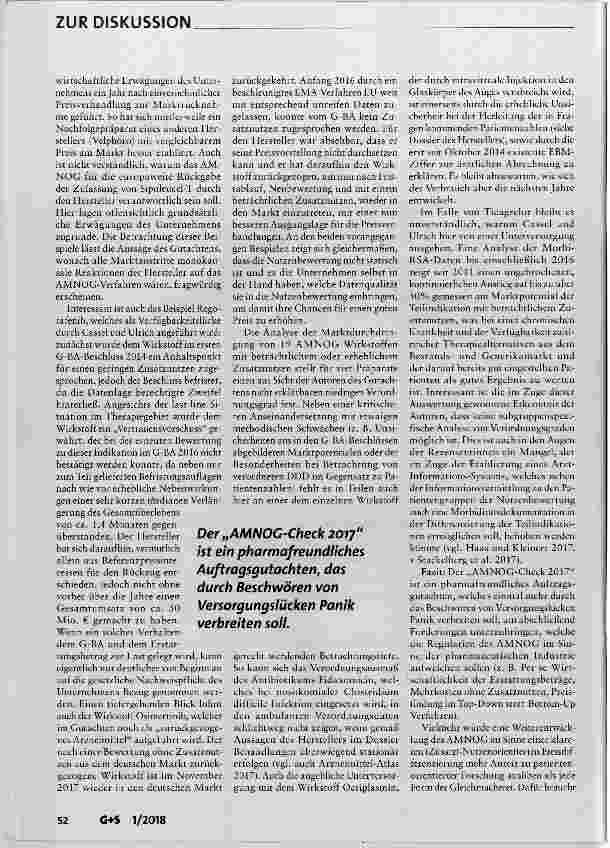Vorschauseite 3: Der „AMNOG-Check 2017“ Alter Wein in neuen Schläuchen