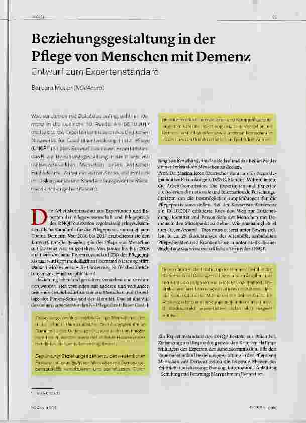 Vorschauseite 1: Beziehungsgestaltung in der Pflege von Menschen mit Demenz