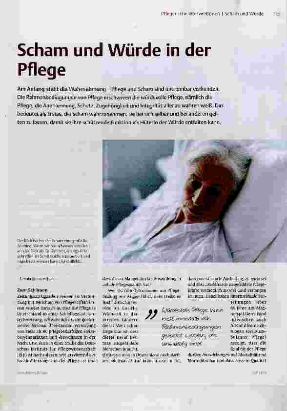 Vorschauseite 1: Scham und Würde in der Pflege
