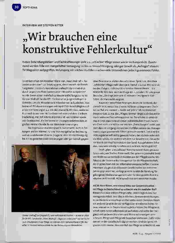 Vorschauseite 1: „Wir brauchen eine konstruktive Fehlerkultur