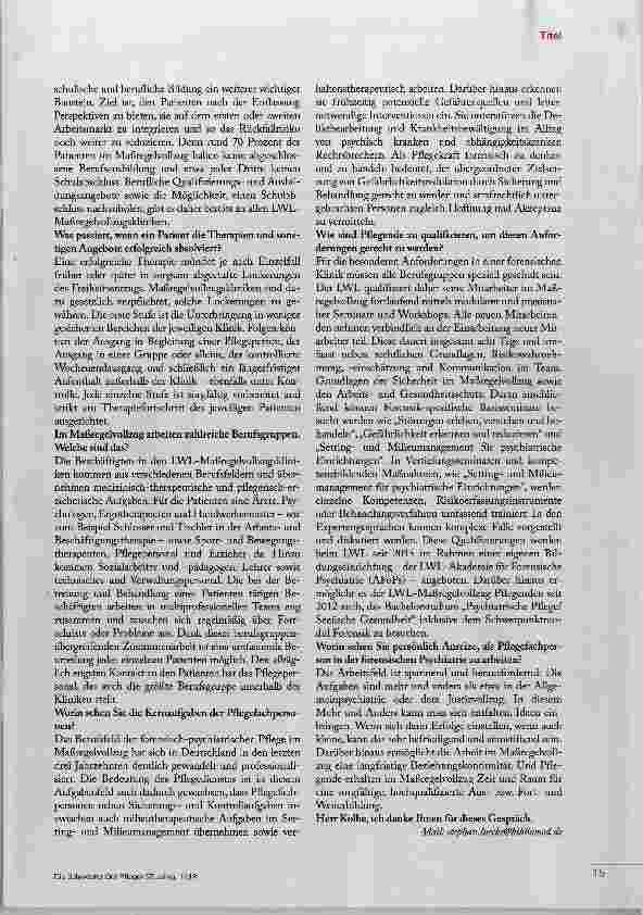 Vorschauseite 6: Forensisch zu handeln bedeutet, zur Gefährlichkeitsreduktion beizutragen sowie gleichzeitig Hoffnung und Akzeptanz zu vermitteln