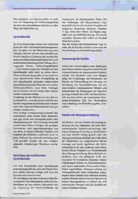 Vorschauseite 3: Parameterbasierte Entwöhnung von einer Trachealkanüle. Die Mainzer Methode