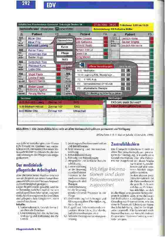 Vorschauseite 2: Weche Anforderungen müssen Hardund Software erfüllen? Der EDV-gestützte Stationsarbeitsplatz