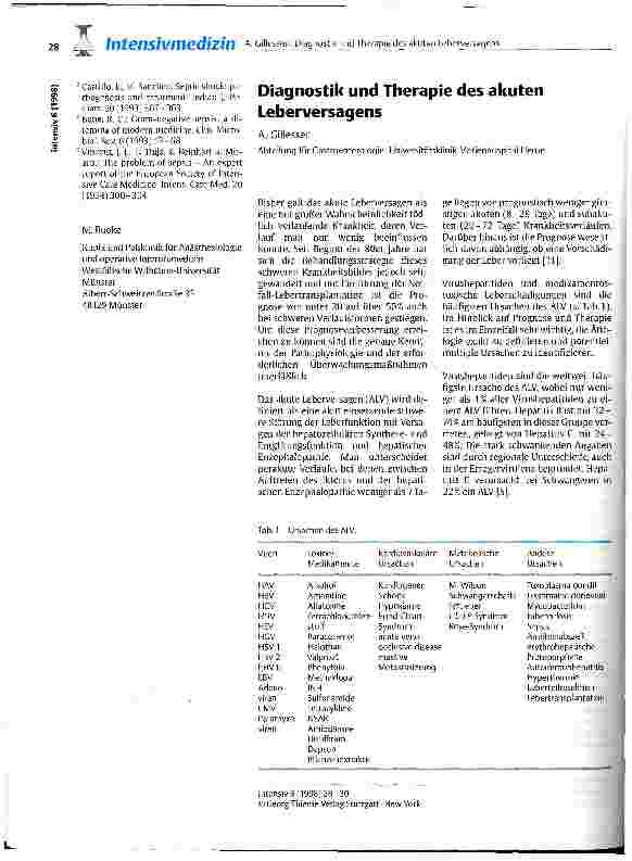 Vorschauseite 1: Diagnostik und Therapie des akuten Leberversagens