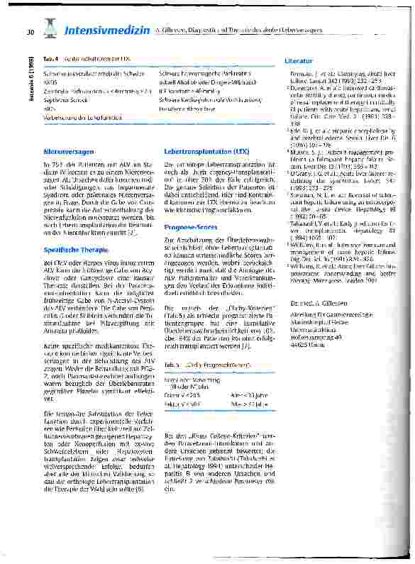Vorschauseite 3: Diagnostik und Therapie des akuten Leberversagens