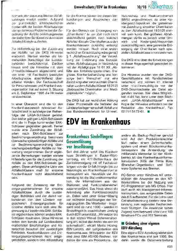 Vorschauseite 5: Umweltschutz im Krankenhaus Informationsaustausch zum Umweltschutz - Koordination der Maßnahmen