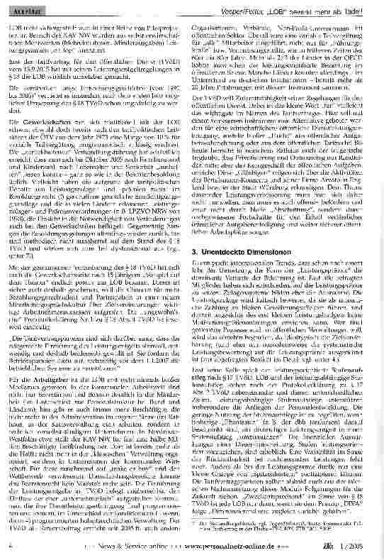 Vorschauseite 3: „LOB bewirkt mehr als Tadel! - Leistungsorientierte Bezahlung nach einem Jahr TVöD