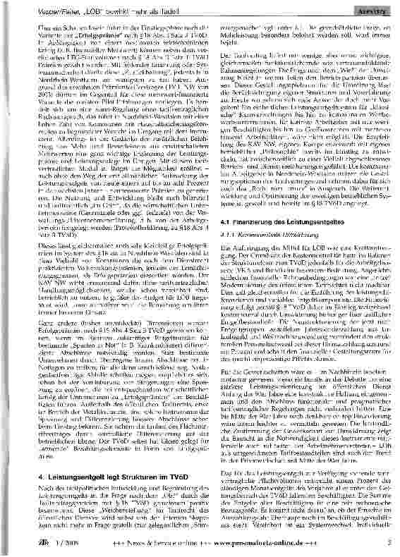 Vorschauseite 4: „LOB bewirkt mehr als Tadel! - Leistungsorientierte Bezahlung nach einem Jahr TVöD