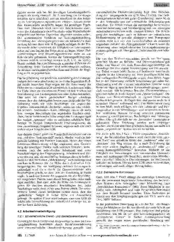 Vorschauseite 6: „LOB bewirkt mehr als Tadel! - Leistungsorientierte Bezahlung nach einem Jahr TVöD