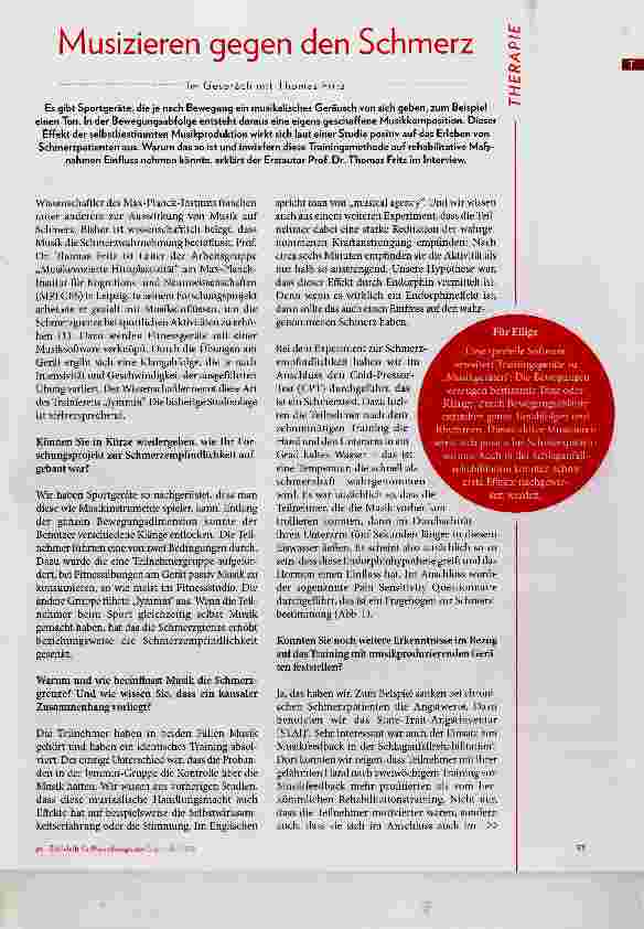 Vorschauseite 1: Musizieren gegen den Schmerz