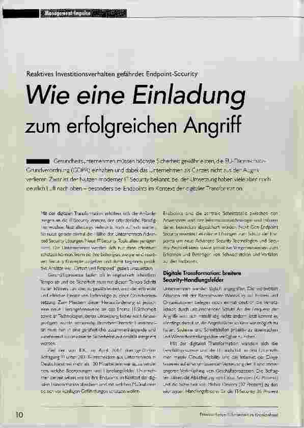 Vorschauseite 1: Wie eine Einladung zum erfolgreichen Angriff