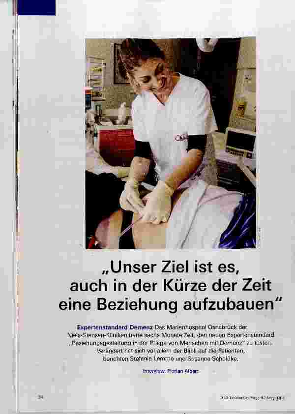 Vorschauseite 1: Unser Ziel ist es, auch in der Kürze der Zeit eine Beziehung aufzubauen