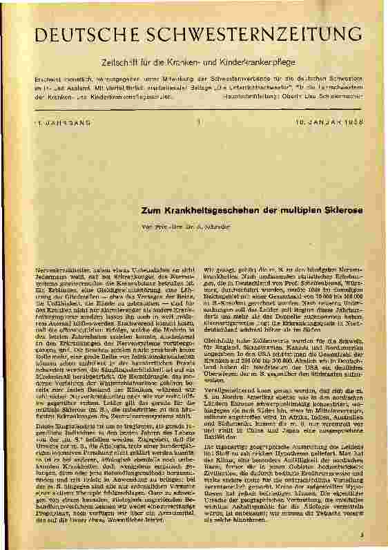 Vorschauseite 1: Zum Krankheitsgeschehen der multiplen Sklerose