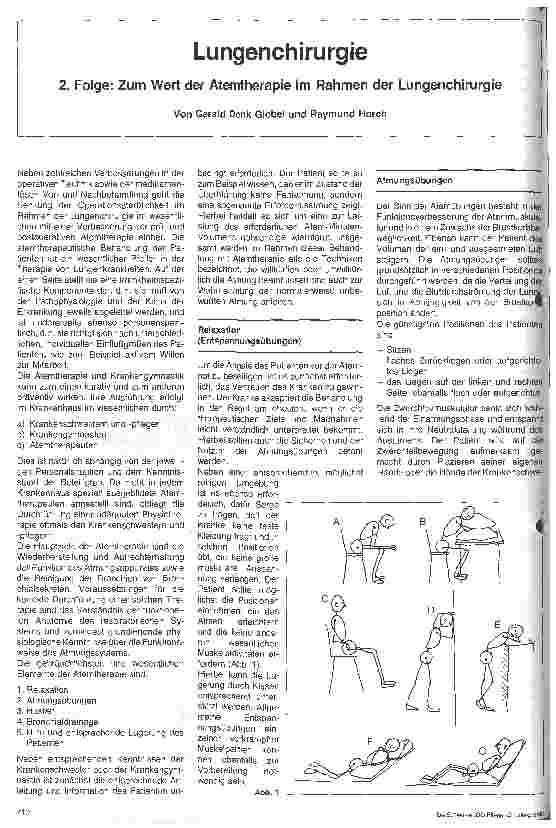 Vorschauseite 1: Lungenchirurgie 2. Folge: Zum Wert der Atemtherapie im Rahmen der Lungenchirurgie