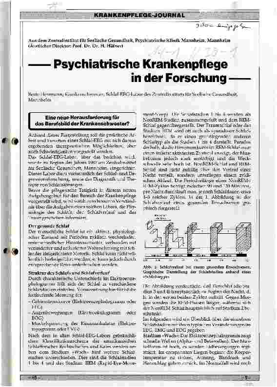 Vorschauseite 1: Psychiatrische Krankenpflege in der Forschung